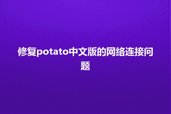 修复potato中文版的网络连接问题🔧📶