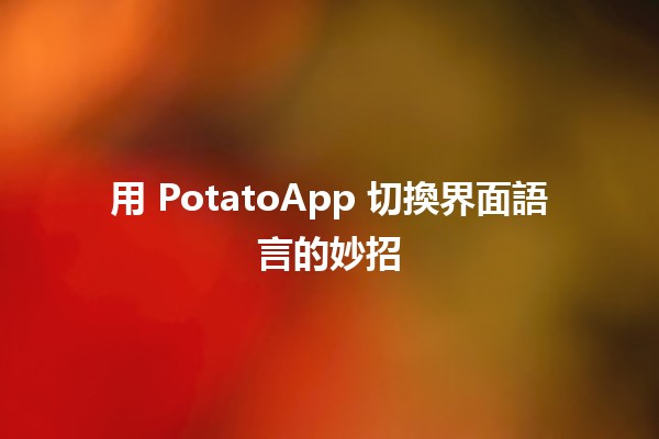 用 PotatоApp 切換界面語言的妙招 🌍💬