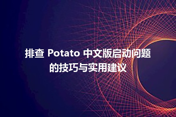 🎉 排查 Potato 中文版启动问题的技巧与实用建议 🚀