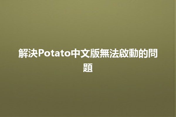 解決Potato中文版無法啟動的問題🛠️