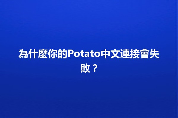 🍟 為什麼你的Potato中文連接會失敗？🔍