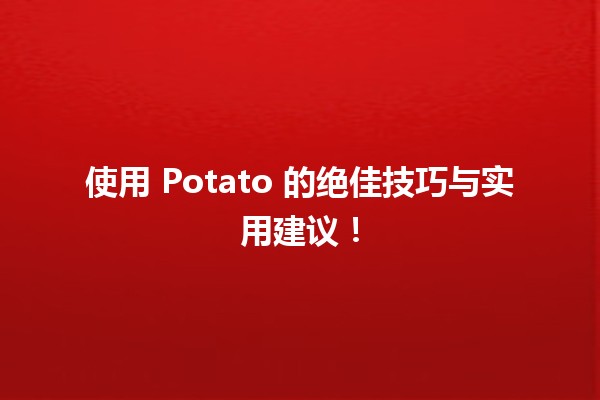 🍟 使用 Potato 的绝佳技巧与实用建议！