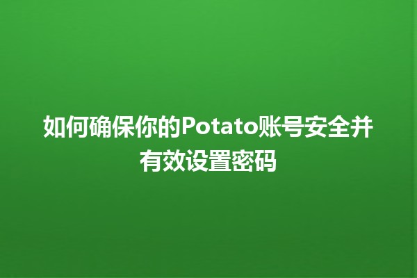 如何确保你的Potato账号安全并有效设置密码🔒✨