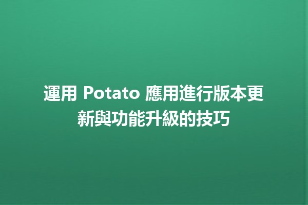 🚀 運用 Potato 應用進行版本更新與功能升級的技巧 💡