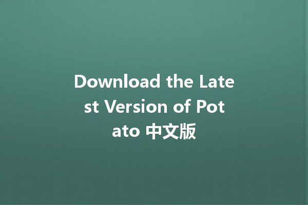 Download the Latest Version of Potato 中文版 🚀🆕