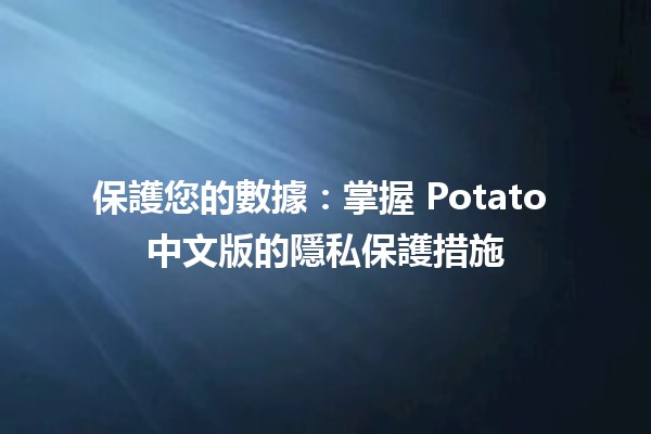 🌱 保護您的數據：掌握 Potato 中文版的隱私保護措施 🔒