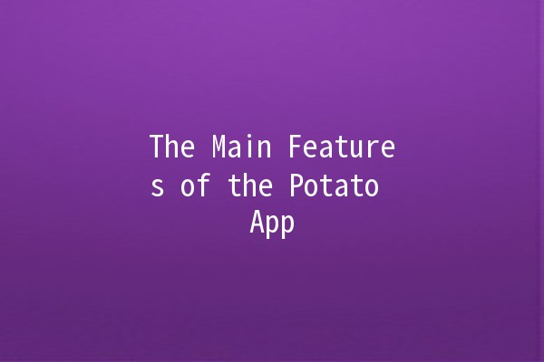 The Main Features of the Potato App 🥔✨